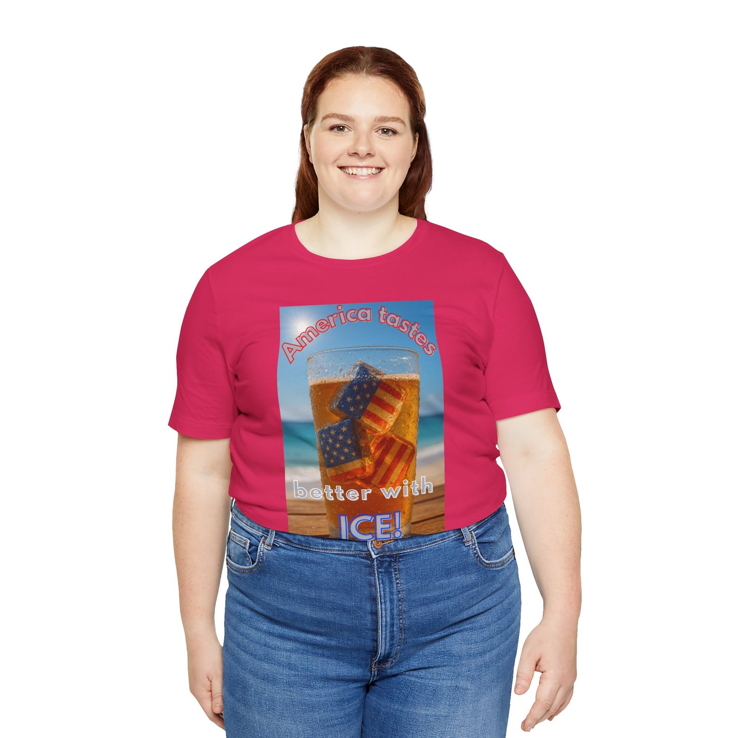 Patriotic Summer Tee - America Tastes Better with ICE Unisex Jersey Short Sleeve Tee