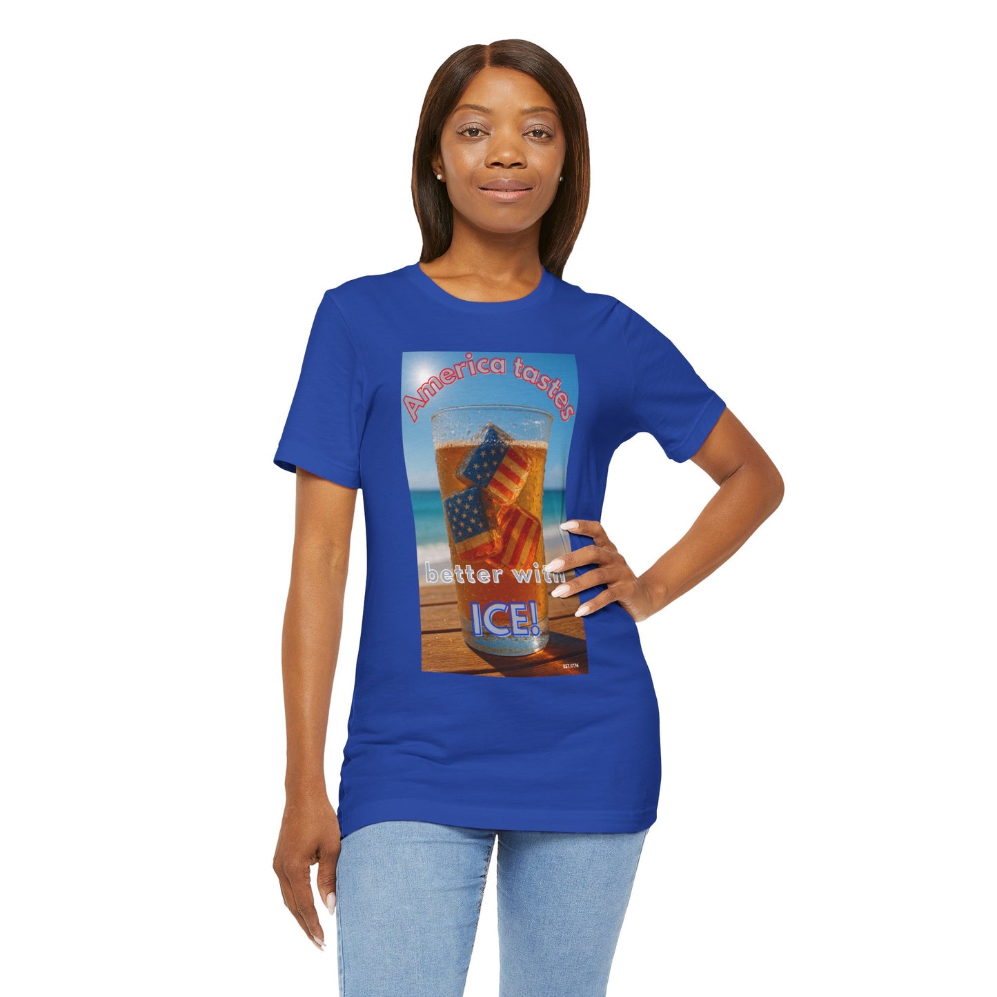 Patriotic Summer Tee - America Tastes Better with ICE Unisex Jersey Short Sleeve Tee
