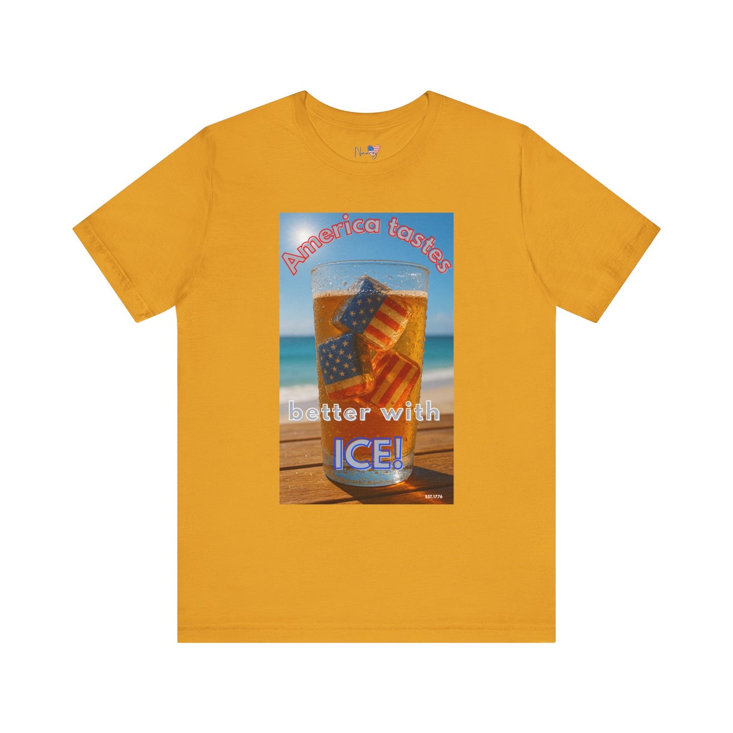Patriotic Summer Tee - America Tastes Better with ICE Unisex Jersey Short Sleeve Tee