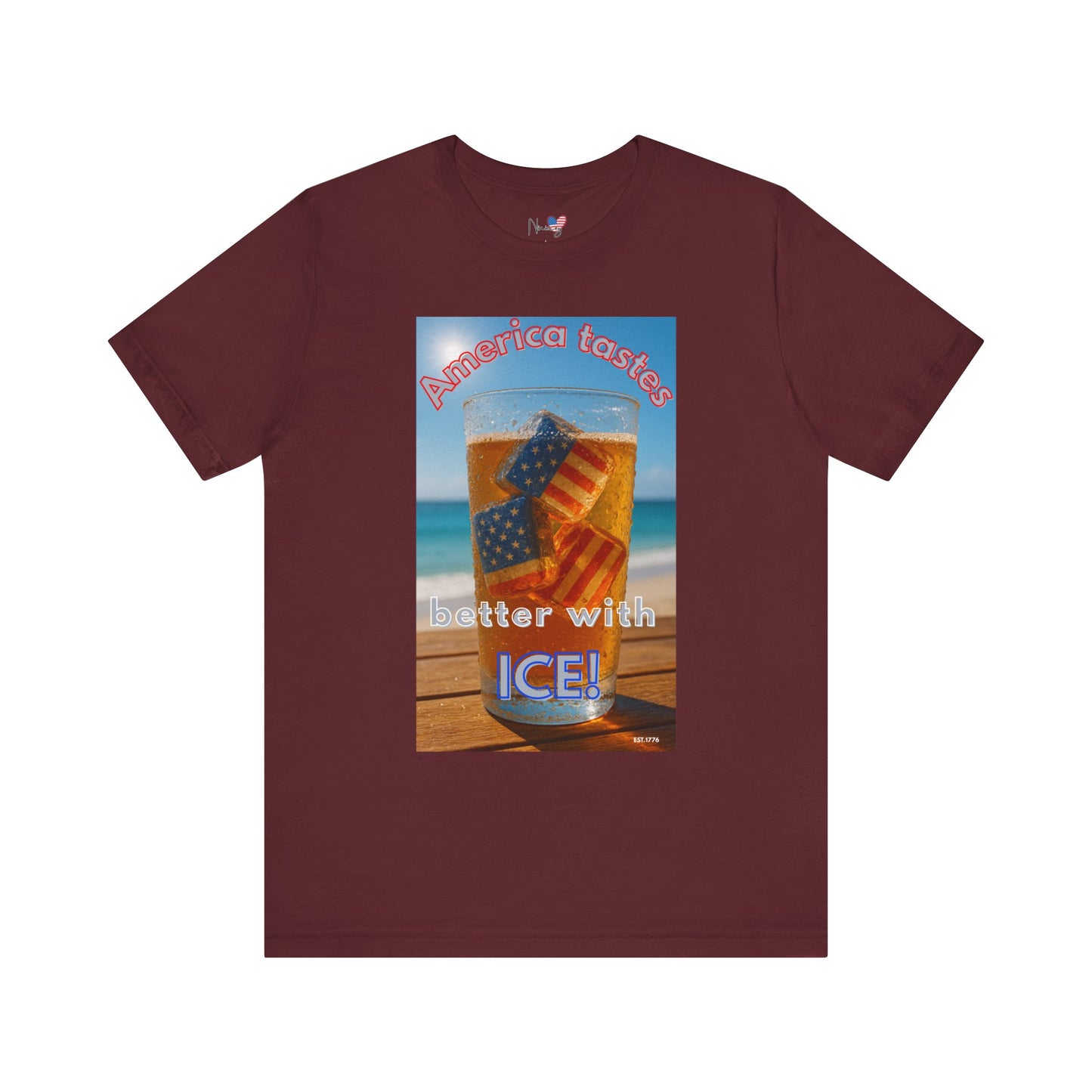 Patriotic Summer Tee - America Tastes Better with ICE Unisex Jersey Short Sleeve Tee