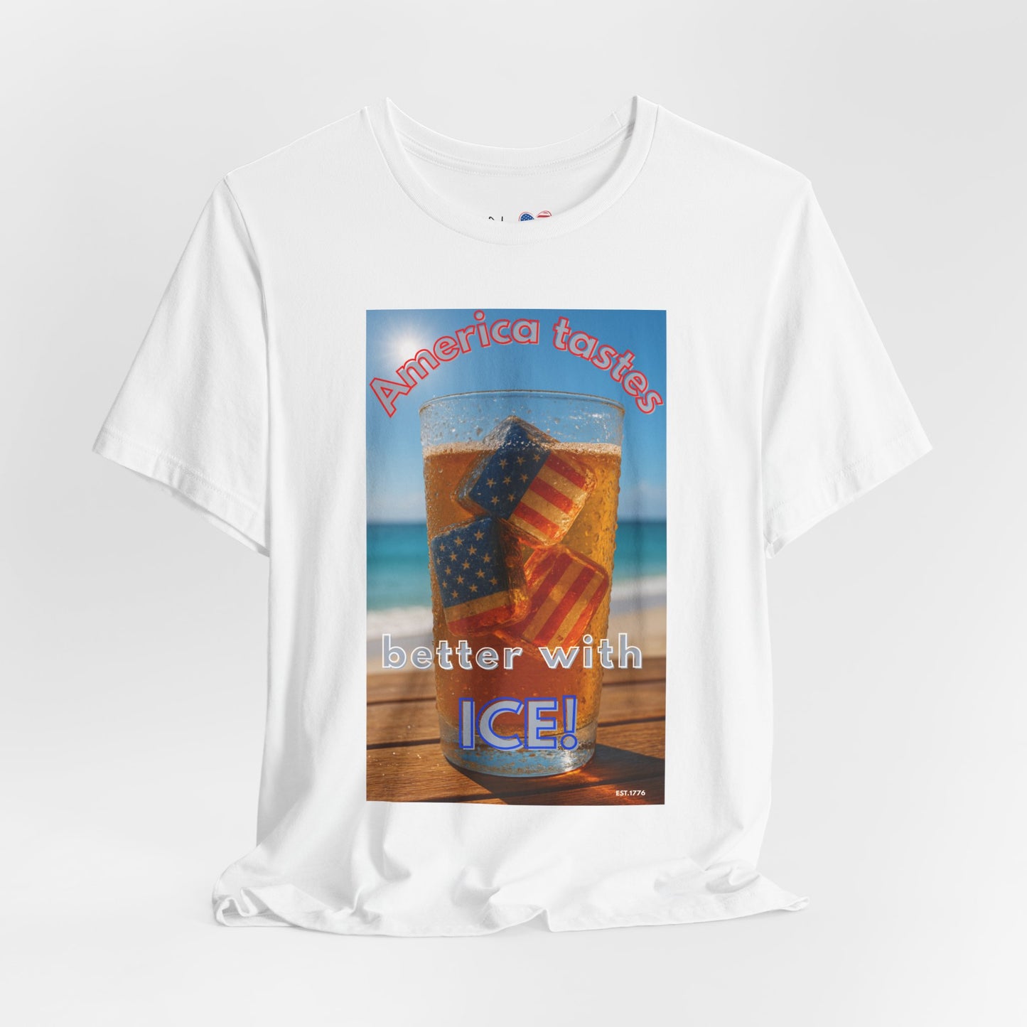 Patriotic Summer Tee - America Tastes Better with ICE Unisex Jersey Short Sleeve Tee