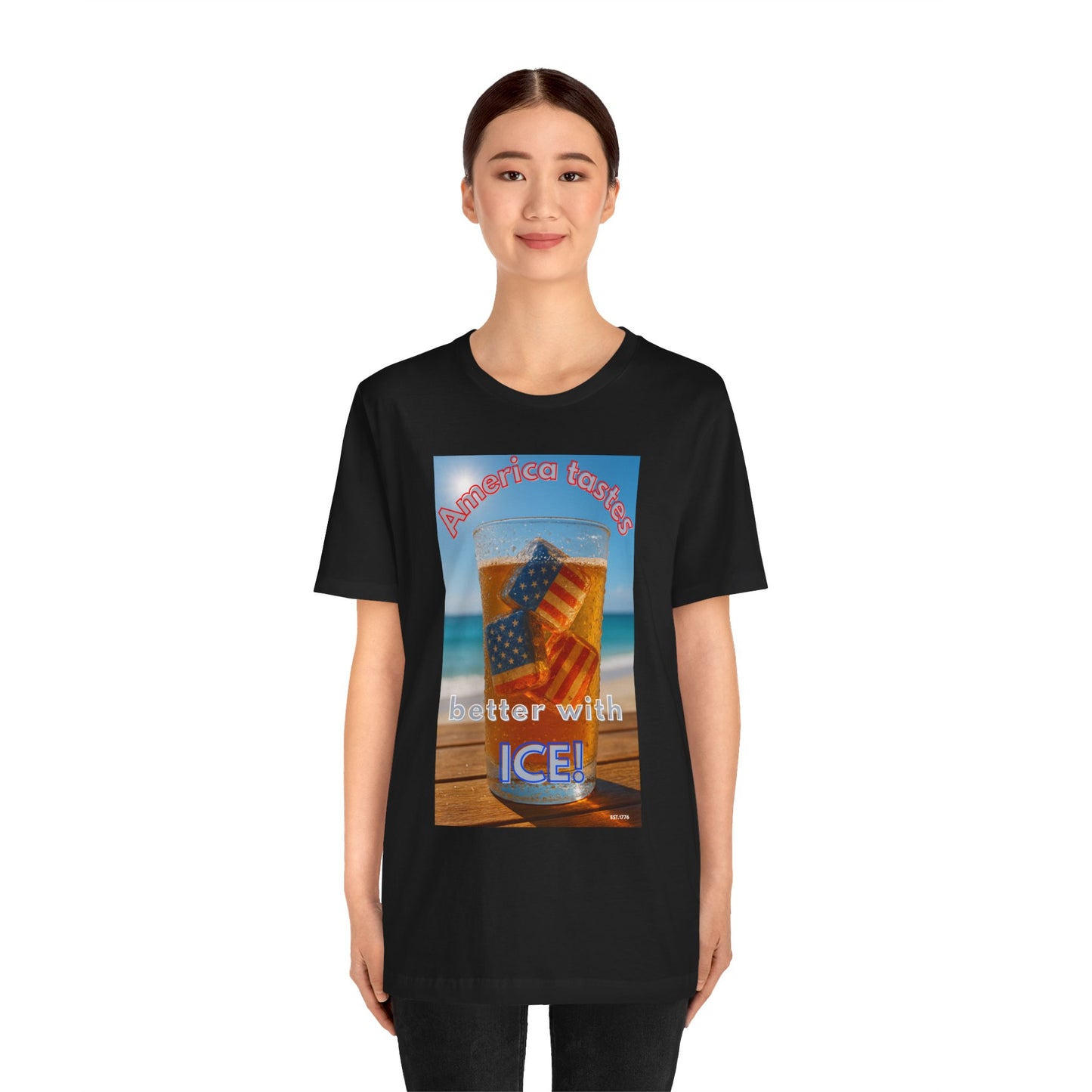 Patriotic Summer Tee - America Tastes Better with ICE Unisex Jersey Short Sleeve Tee