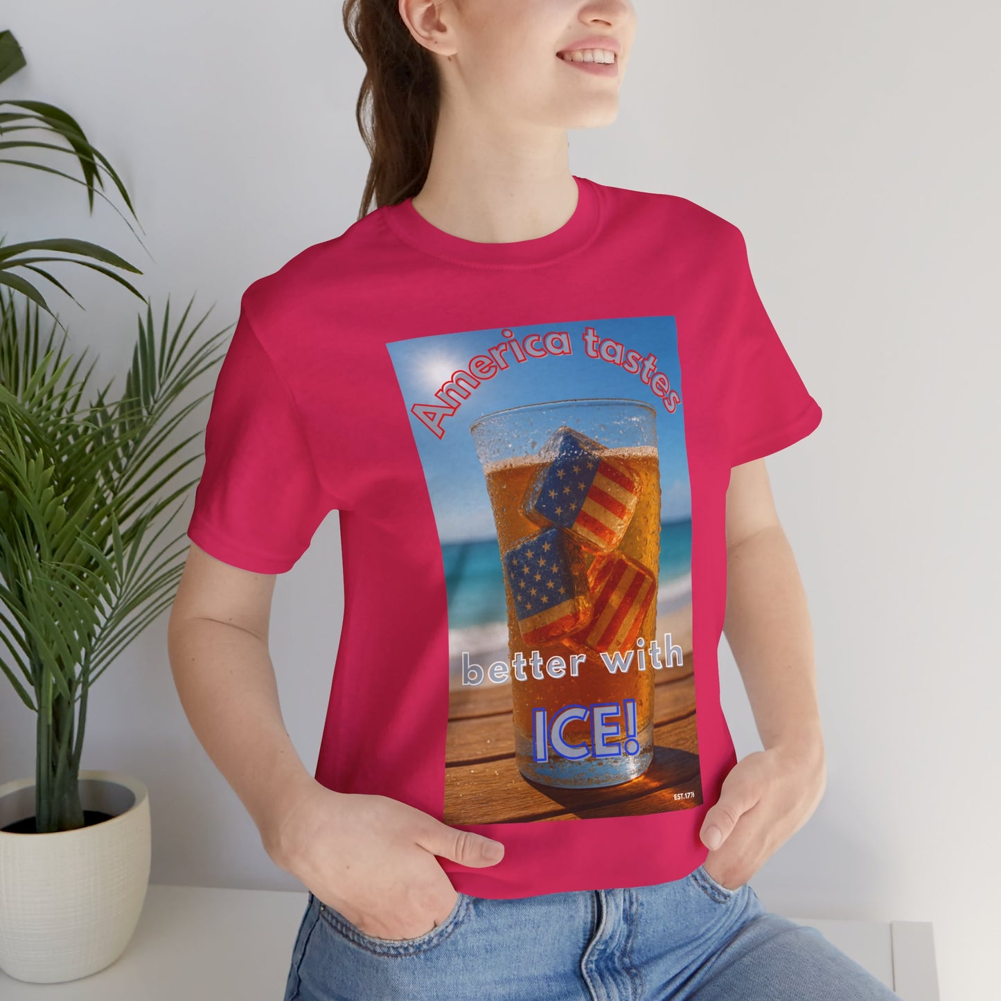 Patriotic Summer Tee - America Tastes Better with ICE Unisex Jersey Short Sleeve Tee