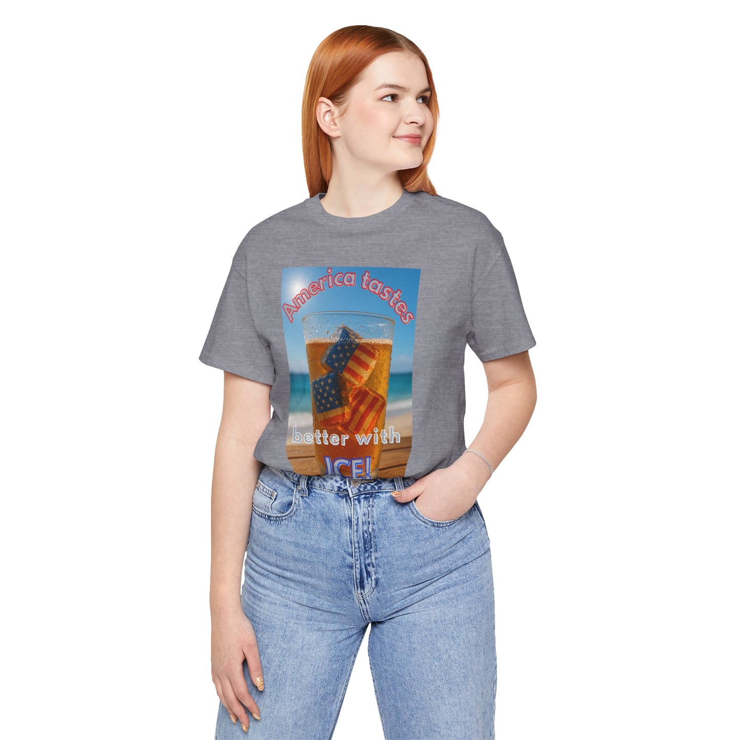 Patriotic Summer Tee - America Tastes Better with ICE Unisex Jersey Short Sleeve Tee