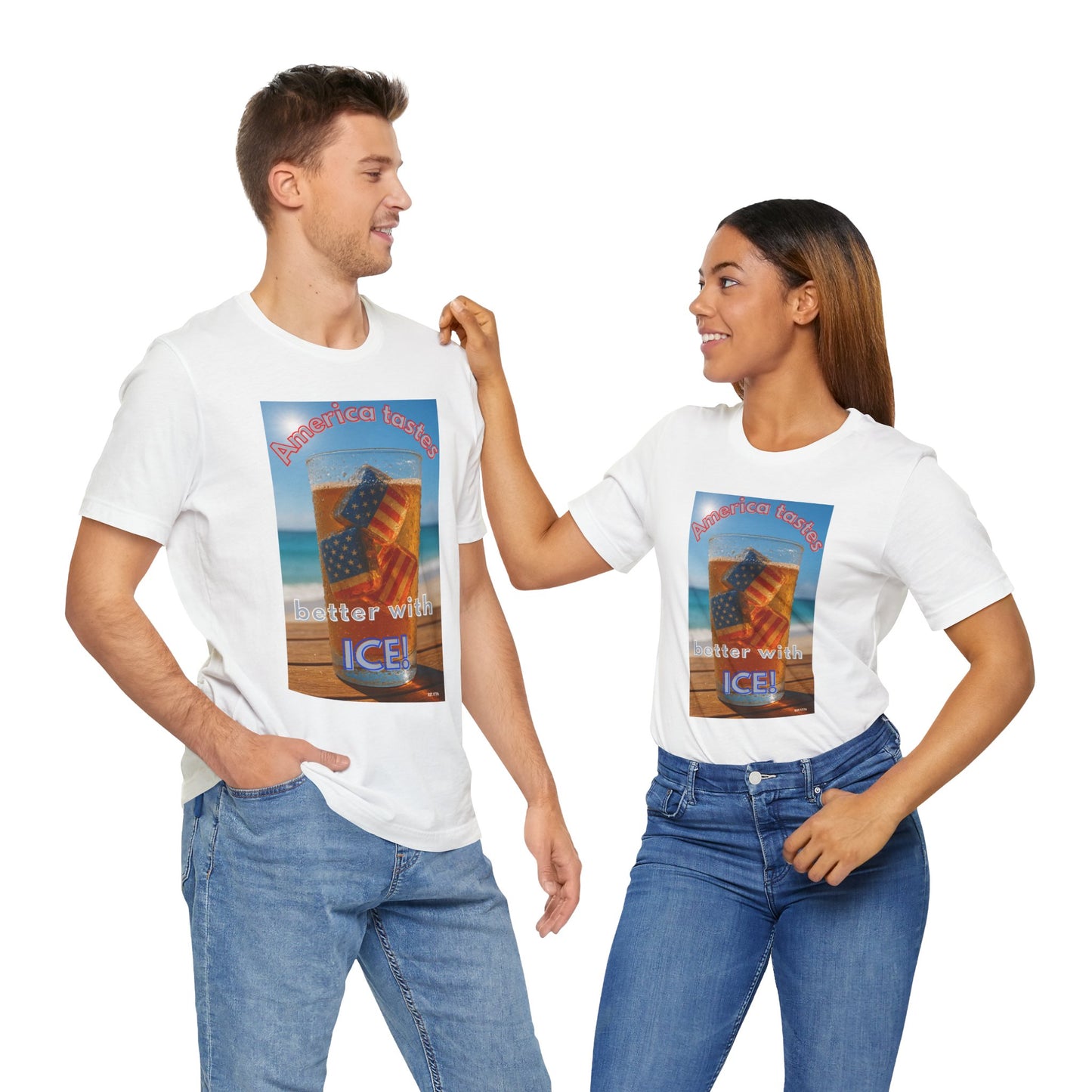 Patriotic Summer Tee - America Tastes Better with ICE Unisex Jersey Short Sleeve Tee