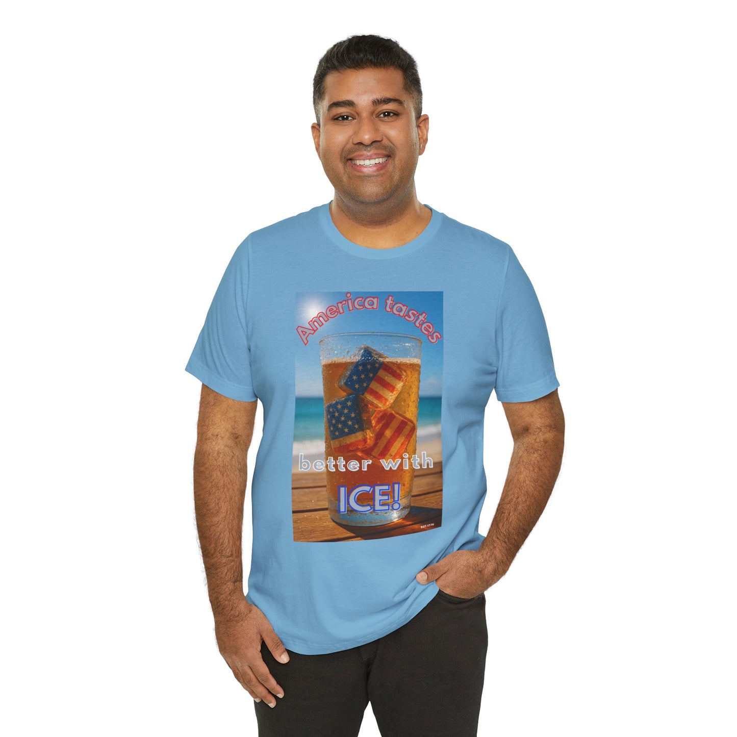 Patriotic Summer Tee - America Tastes Better with ICE Unisex Jersey Short Sleeve Tee